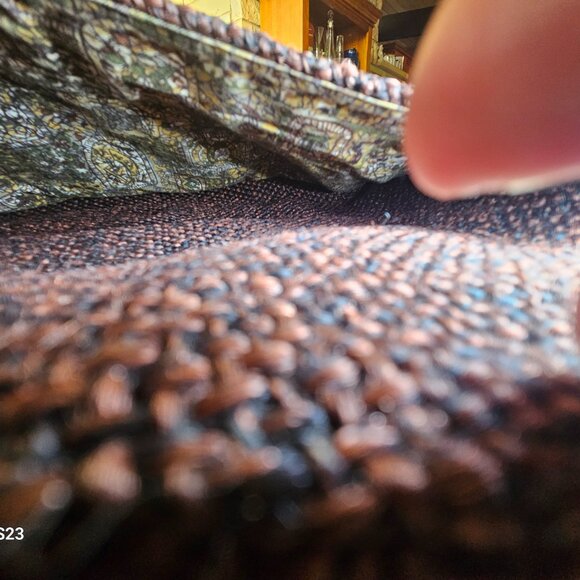 Vintage Tweed Handbag With Brass Fastener, Fantastic Condition! Looks New. - Picture 5 of 16